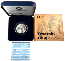 2024 Croatia 1 oz Silver Trsat Dragon BU W/Box & COA Trsatski Zmaj #4778/5000 picture
