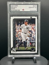 2025 Topps Series 1 #337 Ben Rice True Rookie Yankees Graded GEM MINT PTA 10🔥 picture