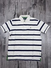 Vtg Polo By Ralph Lauren Polo Shirt Men's L Striped Padded Blue White Green 90s picture
