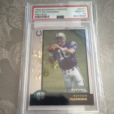 Bowman 1998 Bowman Chrome Peyton Manning Preview BCP1 PSA 10 Gem Mint picture