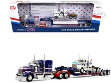 KENWORTH W900L & W900A W/LOWBOY TRAILER AMERICA 250 1/64 DCP/FIRST GEAR 69-2311 picture