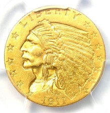 1911-D Indian Gold Quarter Eagle $2.50 Weak D - PCGS XF Details - Rare Key Date picture