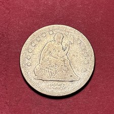 (1) Beautiful Antique 1876-S Seated Liberty Quarter CHOICE G-GOOD NICE DETAIL picture