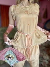 1910s/20s Antique Unworn Silk Lounge Pajama Set, Size M-XL picture