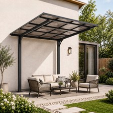 8x8 FT Outdoor Carport Galvanized Steel Carport w/Sloped Roof for Patio Backyard picture