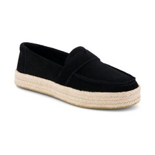 Women's TOMS Blakely Slip-On Espadrilles Loafers Black Suede picture