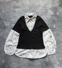 Vintage Cop Copine Avant Garde Gothic Grunge Layered Long Sleeve Shirt Top Sz XL picture