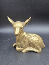 Vintage Brass Dear Fawn Figurine 4 3/4” Tall picture