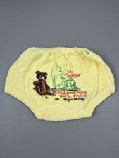 Vintage Yellowstone Nat'l Park Wyoming Bear Yellow Diaper Cover Old Faithful picture