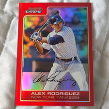 2006 Bowman Chrome Alex Rodriguez RED REFRACTOR 5/5 #100 YANKEES Bookend Rare picture