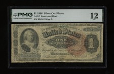 DBR 1886 $1 Silver Cert Martha Washington Fr. 217 PMG 12 Serial B34341236 picture