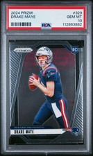 Graded 2024 Panini Prizm Drake Maye #329 Rookie RC Card PSA 10 Gem Mint picture