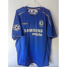 Chelsea 2005-06 Home Drogba Jersey XXL UCL Fully Patched Umbro Vintage Shirt picture