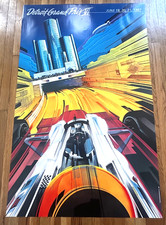 Vintage 1987 Detroit Grand Prix VI Poster Formula 1 F1 Detroit 22.5x36 picture