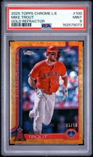 2025 TOPPS CHROME LOGOFRACTOR EDITION Gold REFRACTOR MIKE TROUT /50 PSA 9 picture