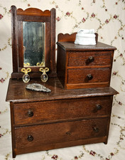 Antique Wood Dresser/ Salesman Sample For French, German or other Antique Dolls picture