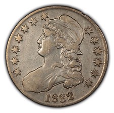 1832 50c Capped Bust Silver Half Dollar - Luster - XF Dets - SKU-H2621 picture