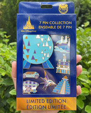 New Walt Disney World EPCOT 50th Anniversary 7 Pin Collection Box Set LE picture