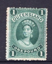 Queensland one pound QV Chalon MNG SG 156 (1883) thin paper see description picture