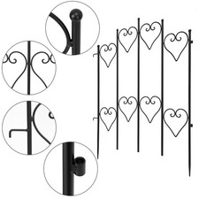 AMAGABELI DECORATIVE GARDEN FENCE 27INX9FT OUTDOOR BORDER FENCE MODEL -  BLACK picture