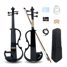 4String 4/4 Electric Violin Kit Ebony Beginner Kit with Case Bow and Accessories picture