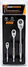 Gearwrench 3Pc Full Polish 90-Tooth Quick Release PRO Ratchet Set #81310T picture