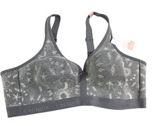 Cacique Lane Bryant Bra 44D Gray Celestial Cotton Lightly Lined Wireless NWT picture