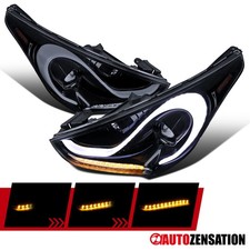 Fit 2012-2017 Hyundai Veloster Black Smoke Projector Headlights LED Sequential picture