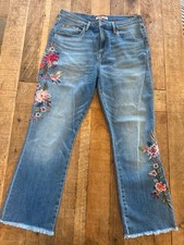 Johnny Was womens jeans size 30 flower embroidery raw hem  picture