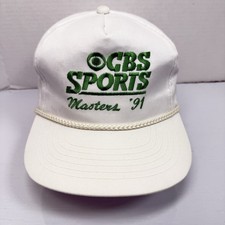 Vintage 1991 The Masters CBS Sports Rope Hat Original Leather Strap Youngan YA picture