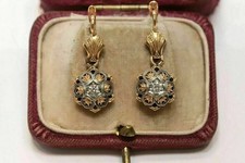 2.4Ct Art Deco Style Round Lab Diamond Wedding 14K Yellow Gold Finish Earrings picture