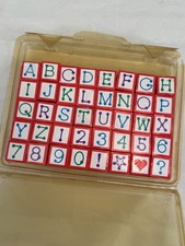 VNTG 1980s Lakeshore Learning Alphabet Rubber Stamp Set #4398438 Retro Dot Font picture
