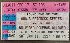 Vintage 1997 AMA Supercross Round 1 Ticket Stub LA Coliseum Jeremy McGrath Debut picture
