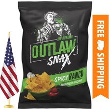 Outlaw Snax Spicy Ranch Flavored Tortilla Chips 10oz Family Size Bag - Single picture