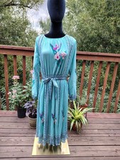 Vintage 1970s Hal Ferman Accordian Stretch Flower Dress (item A39) picture