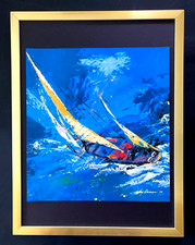 LEROY NEIMAN +  SAILING + CIRCA 1970'S + SIGNED PRINT FRAMED picture
