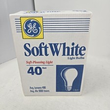 Vintage GE Soft White 40 Watt Light Bulbs 4 Pack NOS Tested 490 Lumens picture