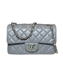CHANEL 22A Mini Rectangular Classic Flap Grey Lambskin Gold Hardware NWT A69900 picture
