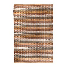 Chindi Bath Rug 24x36 100 Cotton Soft Absorbent Machine Washable Mustard Combo picture