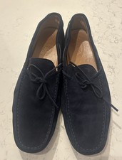 WORN ONCE Tod's Gommino Men's Blue Suede Driving Loafers Moccasins Size 12 picture