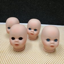 4 pack Vintage 3.4 in Bisque doll heads. no hair & may or may not have eyes picture