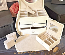 Morelle Vintage Jewelry Display, Trvl Case, Nvr Used, Pebble Leather, Locks Incl picture