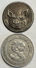Vintage Lucky Pig Flipper Tokens - Piggy Heads/Tails picture