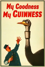 My Goodness My Guinness Ostrich Vintage Beer Ad Poster picture