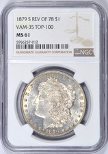 1879-S REV 78 MORGAN SILVER DOLLAR NGC MS61 VAM-35 TOP 100 picture