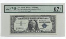 $1 1957B - Silver Certificate - fr. 1621 - XA block - PMG 67 EPQ picture
