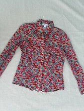 Vintage Cacharel Paris Womens Floral Liberty Print Cotton Shirt Blouse Sz 38 S picture