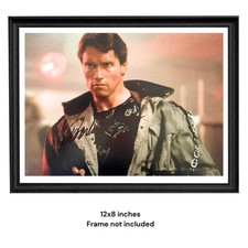 Arnold Schwarzenegger in Terminator Hand Signed 12x8 Photo + COA & PSA QO Card picture