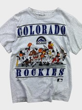 Colorado Rockies vtg Looney Tunes funny Graphic short sleeve T shirt NH11569 picture