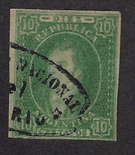 Argentina: 1864; Rivadavia, not guaranteed, WMK AR, but a good piece, EBAR19 picture